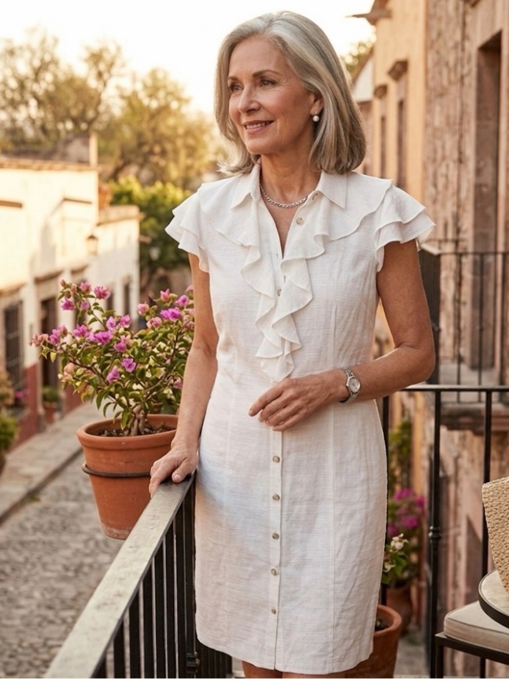 ANTONIO MELANI Ivory Textured Fabric
